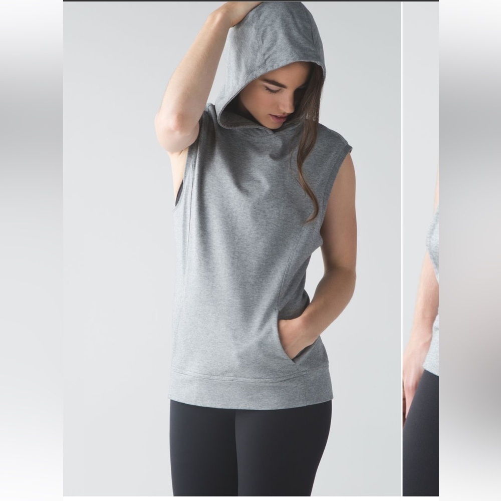Lululemon Blissed Out Sleeveless Hoodie Gray‎ Women’s Size 4